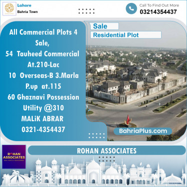 Residential Plot for Sale in Bahria Town, Lahore - (BP-130392)