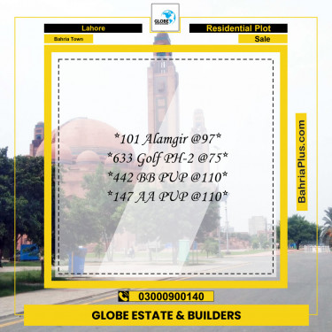 Residential Plot for Sale in Bahria Town, Lahore - (BP-130404)