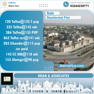 Residential Plot for Sale in Bahria Town, Lahore - (BP-130425)