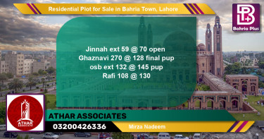 Residential Plot for Sale in Bahria Town, Lahore - (BP-130435)