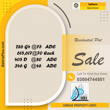 Residential Plot for Sale in Bahria Orchard, Lahore - (BP-130523)