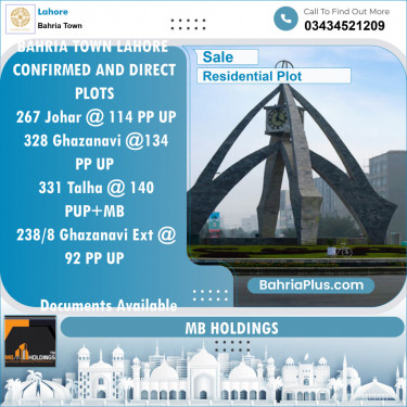 Residential Plot for Sale in Bahria Town, Lahore - (BP-130524)