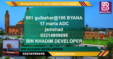 Residential Plot for Sale in Bahria Town, Lahore - (BP-130533)