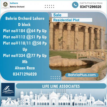 Residential Plot for Sale in Bahria Orchard, Lahore - (BP-130541)
