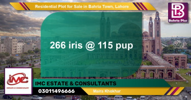 Residential Plot for Sale in Sector C - Iris Block -  Bahria Town, Lahore - (BP-130574)