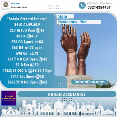 Residential Plot for Sale in Bahria Orchard, Lahore - (BP-130661)