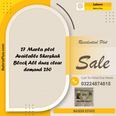 Residential Plot for Sale in Bahria Town, Lahore - (BP-130690)