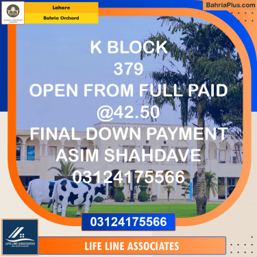 Residential Plot for Sale in Bahria Orchard, Lahore - (BP-130713)