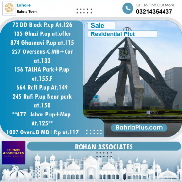 Residential Plot for Sale in Bahria Town, Lahore - (BP-130739)