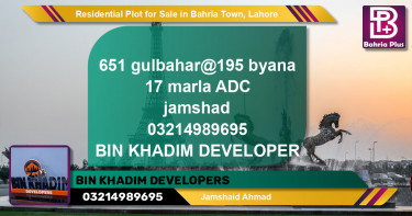 Residential Plot for Sale in Bahria Town, Lahore - (BP-130748)