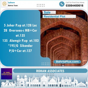 Residential Plot for Sale in Bahria Town, Lahore - (BP-130751)
