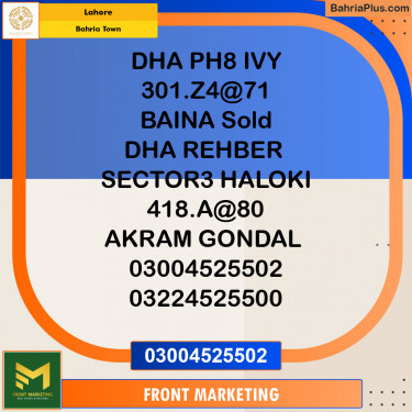 Residential Plot for Sale in Bahria Town, Lahore - (BP-130780)