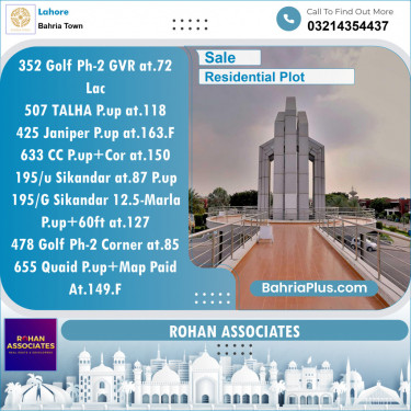 Residential Plot for Sale in Bahria Town, Lahore - (BP-130900)