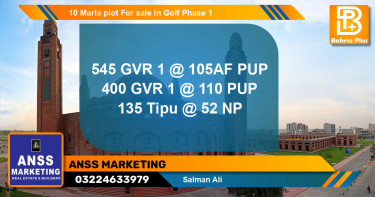 Residential Plot for Sale in Bahria Town, Lahore - (BP-130902)