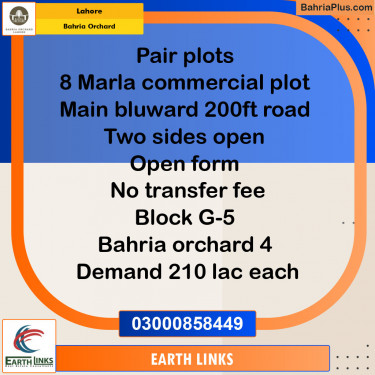 Residential Plot for Sale in Phase 4 - G5 Commercial -  Bahria Orchard, Lahore - (BP-130938)