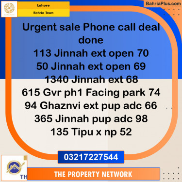 Residential Plot for Sale in Bahria Town, Lahore - (BP-130956)
