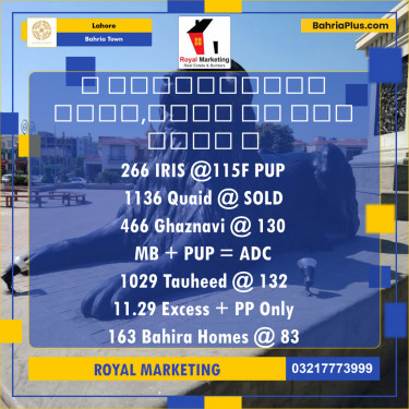 Residential Plot for Sale in Bahria Town, Lahore - (BP-130961)