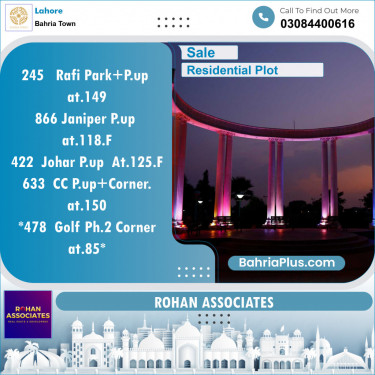 Residential Plot for Sale in Sector E - Rafi Block -  Bahria Town, Lahore - (BP-131155)