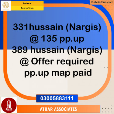 Residential Plot for Sale in Sector C - Nargis/Hussain Block -  Bahria Town, Lahore - (BP-131164)
