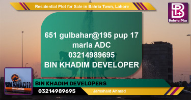 Residential Plot for Sale in Sector C - Gulbahar Block -  Bahria Town, Lahore - (BP-131178)