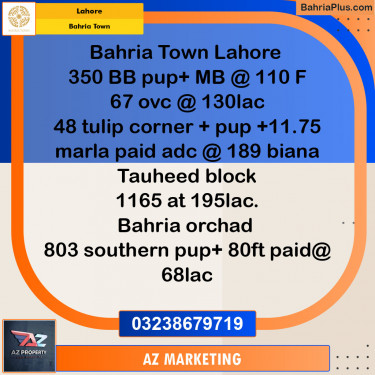 Residential Plot for Sale in Sector D - BB Block -  Bahria Town, Lahore - (BP-131183)
