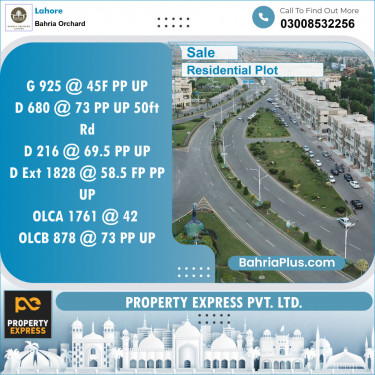 Residential Plot for Sale in Phase 2 - G Block -  Bahria Orchard, Lahore - (BP-131206)