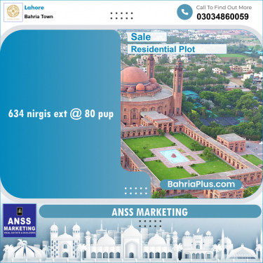 Residential Plot for Sale in Sector C - Nargis/Hussain Ext. -  Bahria Town, Lahore - (BP-131220)