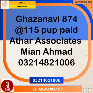 Residential Plot for Sale in Sector F - Ghaznavi Block -  Bahria Town, Lahore - (BP-131228)