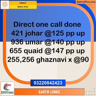 Residential Plot for Sale in Sector E - Johar Block -  Bahria Town, Lahore - (BP-131236)