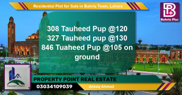 Residential Plot for Sale in Sector F - Tauheed Block -  Bahria Town, Lahore - (BP-131240)