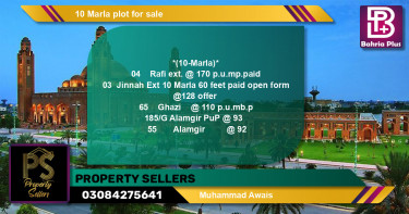 Residential Plot for Sale in Sector E - Rafi Ext. Block -  Bahria Town, Lahore - (BP-131279)