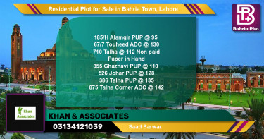 Residential Plot for Sale in Sector F - Alamgir Block -  Bahria Town, Lahore - (BP-131475)