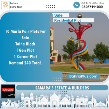 Residential Plot for Sale in Sector F - Talha Block -  Bahria Town, Lahore - (BP-131489)