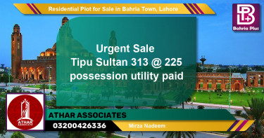 Residential Plot for Sale in Sector F - Tipu Sultan Block -  Bahria Town, Lahore - (BP-131501)