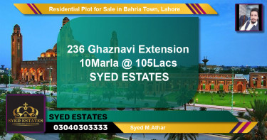 Residential Plot for Sale in Sector F - Ghaznavi Ext. Block -  Bahria Town, Lahore - (BP-131502)