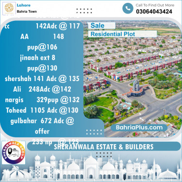 Residential Plot for Sale in Bahria Town, Lahore - (BP-131507)
