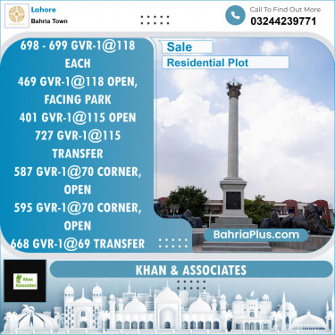 Residential Plot for Sale in Golf Phase 1 -  Bahria Town, Lahore - (BP-131538)