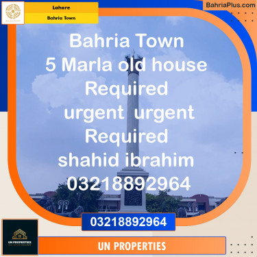 Residential Plot for Sale in Bahria Town, Lahore - (BP-131556)