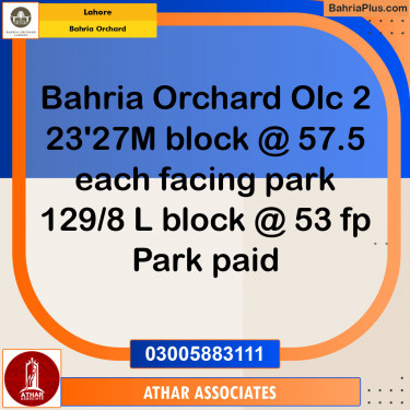 Residential Plot for Sale in Phase 2 - M Block -  Bahria Orchard, Lahore - (BP-131559)