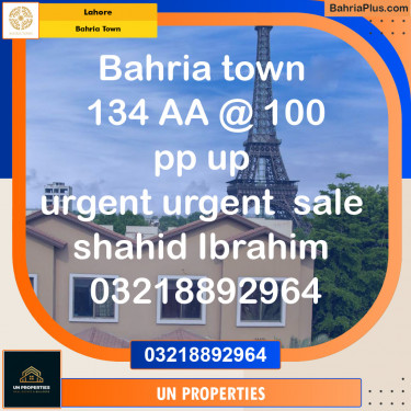 Residential Plot for Sale in Sector D - AA Block -  Bahria Town, Lahore - (BP-131560)