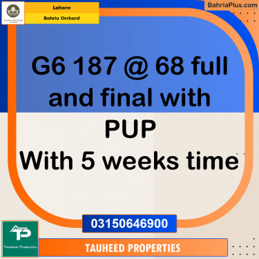 Residential Plot for Sale in Phase 4 - G6 Block -  Bahria Orchard, Lahore - (BP-131606)