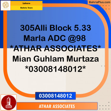 Residential Plot for Sale in Sector B - Ali Block -  Bahria Town, Lahore - (BP-131625)