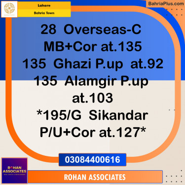 Residential Plot for Sale in Overseas C -  Bahria Town, Lahore - (BP-131651)