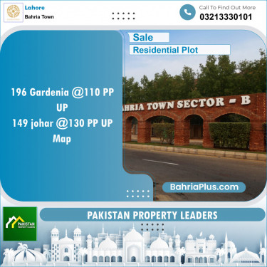 Residential Plot for Sale in Sector C - Gardenia 1 -  Bahria Town, Lahore - (BP-131661)