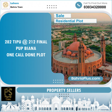 Residential Plot for Sale in Sector F - Tipu Sultan Block -  Bahria Town, Lahore - (BP-131668)