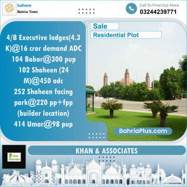 Residential Plot for Sale in Executive Lodges -  Bahria Town, Lahore - (BP-131688)