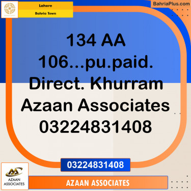 Residential Plot for Sale in Sector D - AA Block -  Bahria Town, Lahore - (BP-131695)