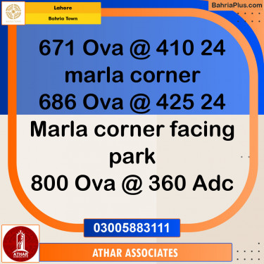 Residential Plot for Sale in Overseas A -  Bahria Town, Lahore - (BP-131777)