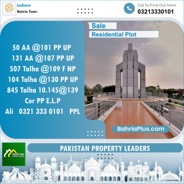 Residential Plot for Sale in Sector D - AA Block -  Bahria Town, Lahore - (BP-131805)