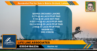 Residential Plot for Sale in Bahria Orchard, Lahore - (BP-131912)